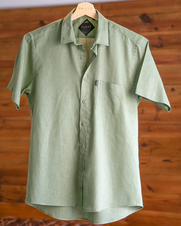 Camisa Manga Curta Verde Escuro 23