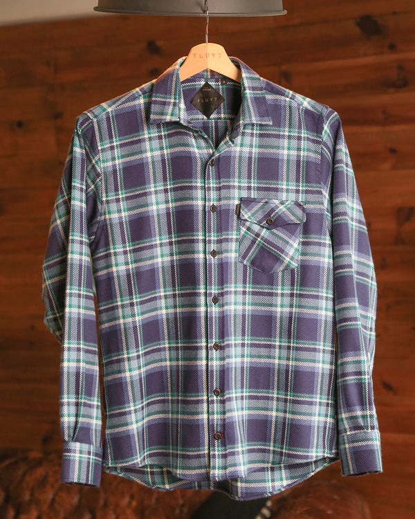 FLANELA XADREZ AZUL VERDE E BRANCO