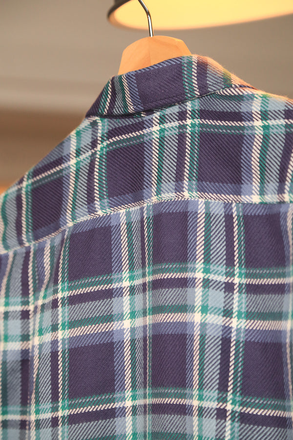 FLANELA XADREZ AZUL VERDE E BRANCO