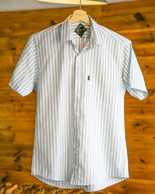 White Shirt with Blue Stripes 23