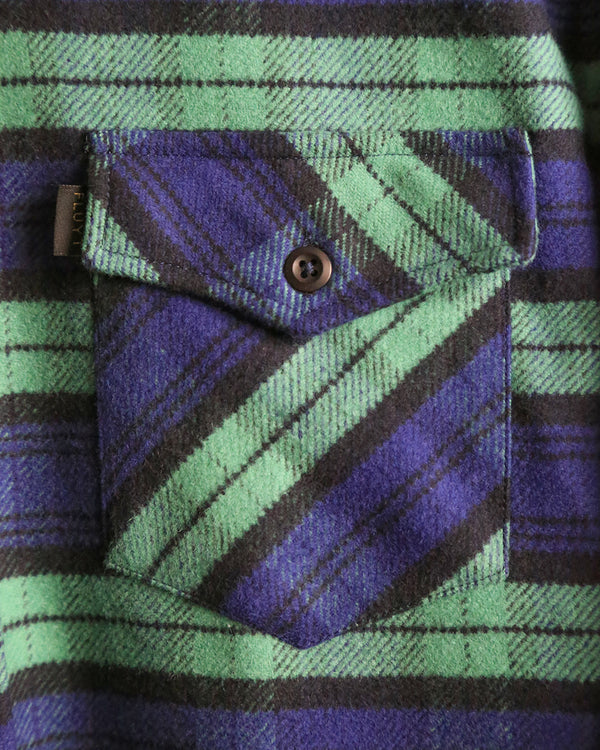 Green Blue and Black stripes Overshirt
