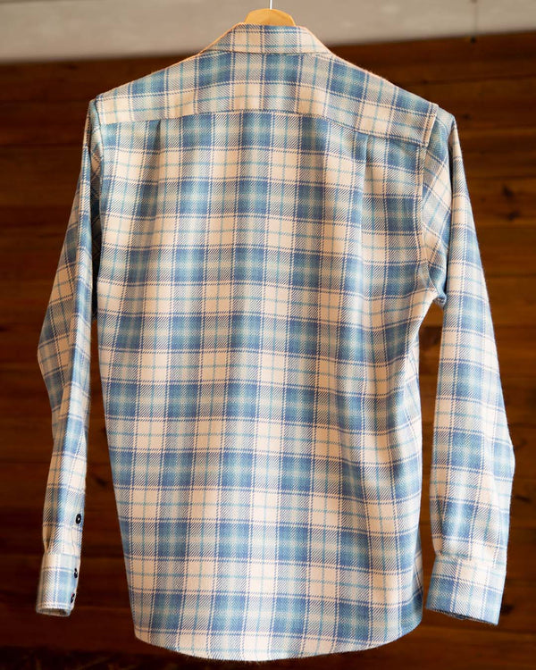White and Navy Blue Checkered Flannel