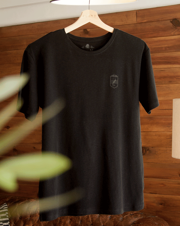 Black T-Shirt with Grey Coat of Arms