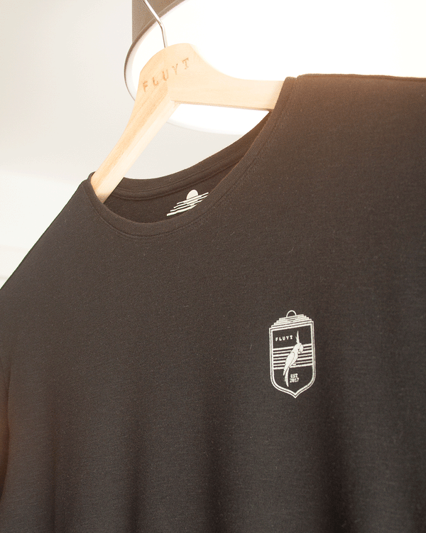 Black T-Shirt with Beige Coat of Arms